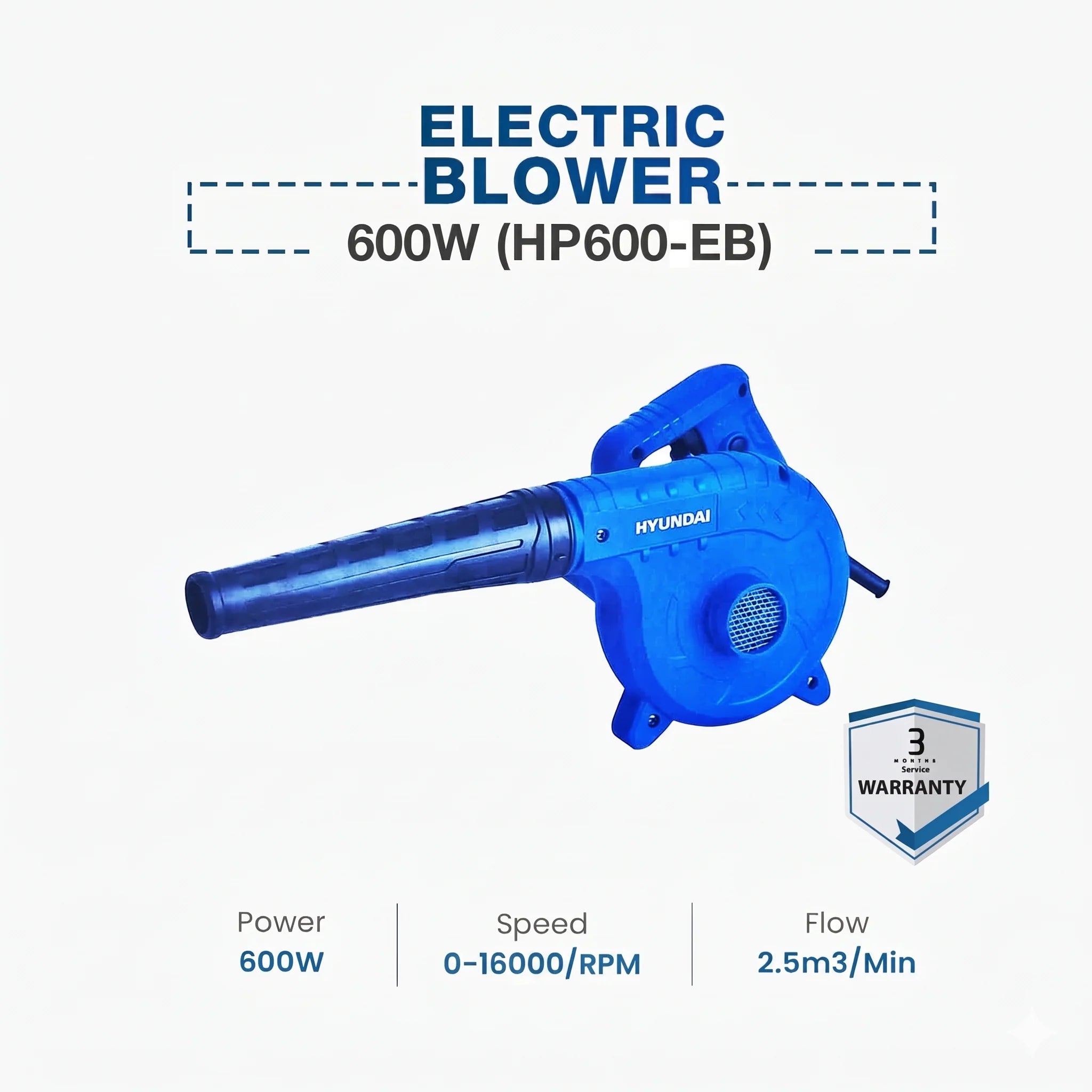 Hyundai Electric Blower 600W 18000RPM | HP600-EB Hyundai
